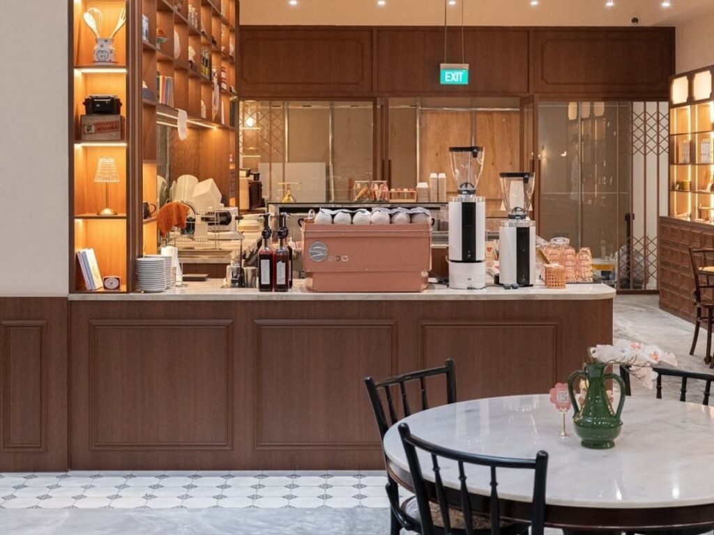 Rise Bakehouse creates soft pastel vibes for an intimate coffee date
